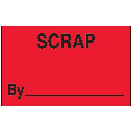 Bsc Preferred 3 x 5'' - ''Scrap By'' Fluorescent Red Labels BUY00016269